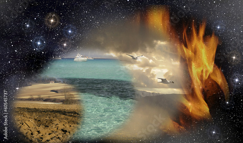 The four primordial elements in the ether