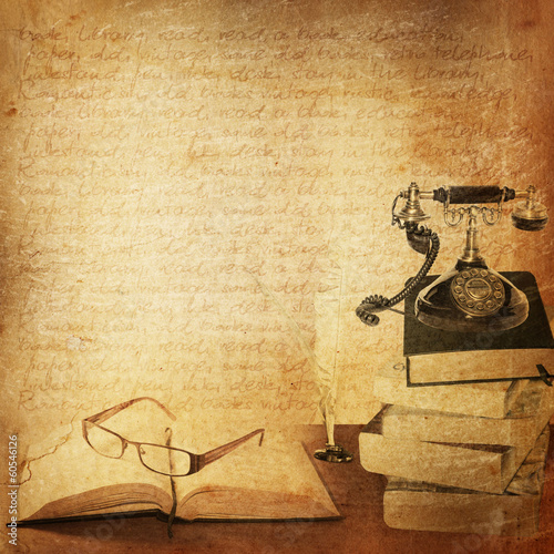 vintage background with old books