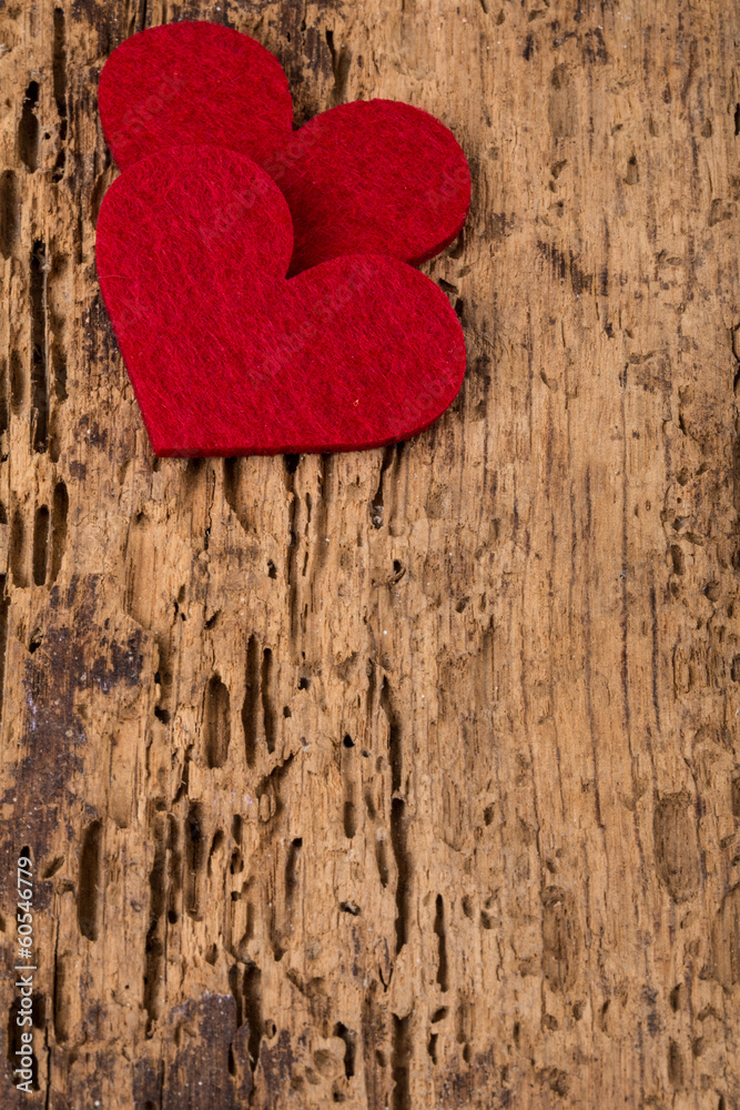 red hearts on wooden surface for valentine red hearts on wooden surface for valentine