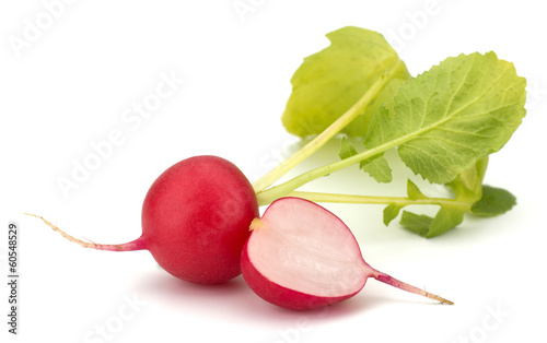 Fresh garden radish isolated on white background cutout photo