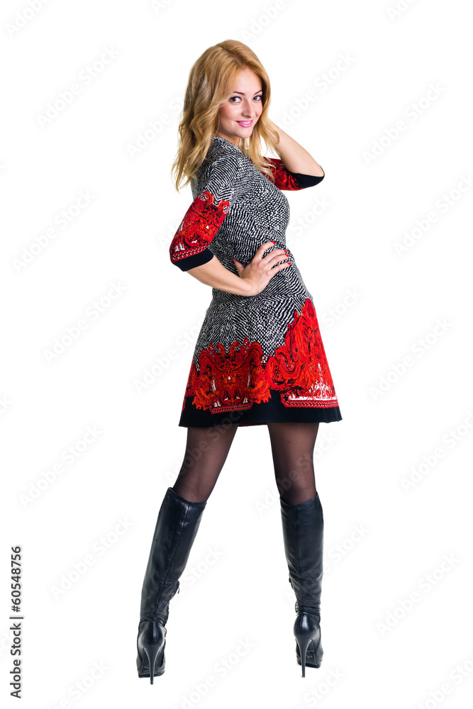 Young happy business woman, isolated on white Young happy business woman, isolated on white