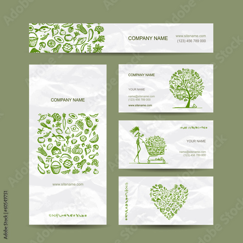 Healthy food set, sketch for your design