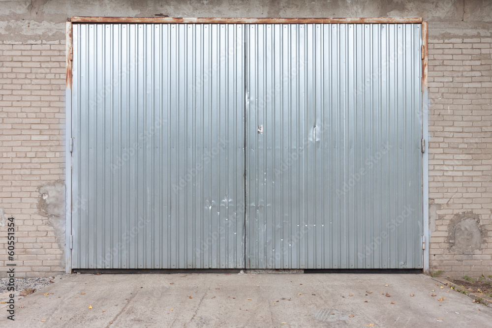Industrial building made of concrete with door Industrial building made of concrete with door