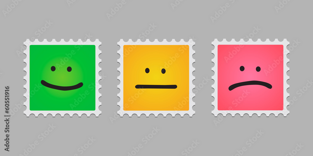 Mail stamp with emoticons Mail stamp with emoticons