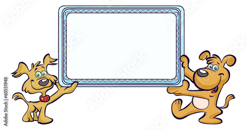 Dogs holding frame