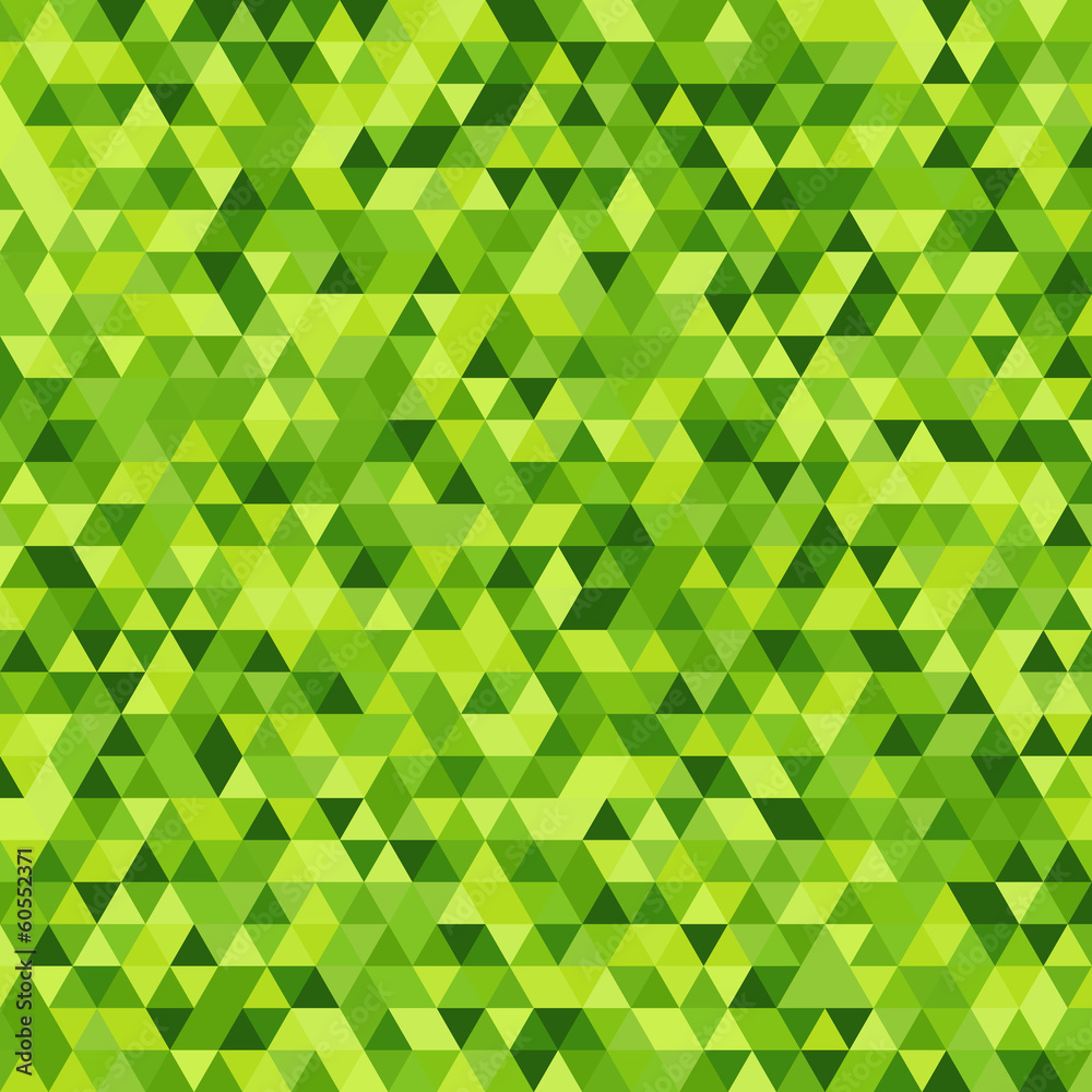 Abstract mosaic background consisting of green triangles