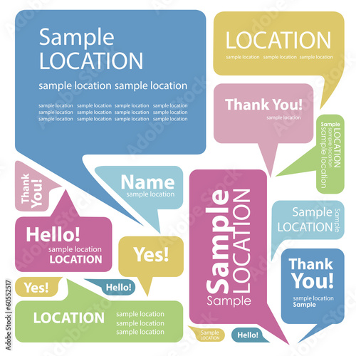 Set of colorful speech bubbles