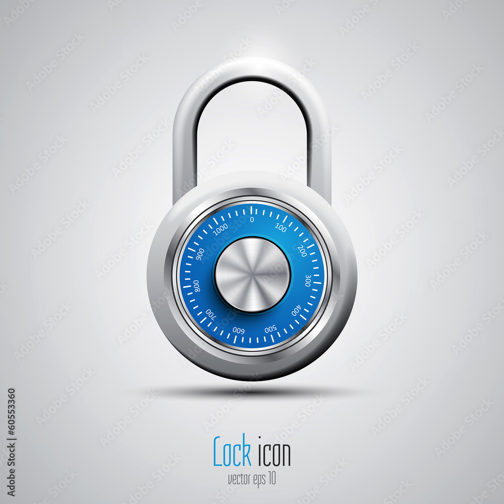 Security concept with locked combination pad lock. Vector Security concept with locked combination pad lock. Vector