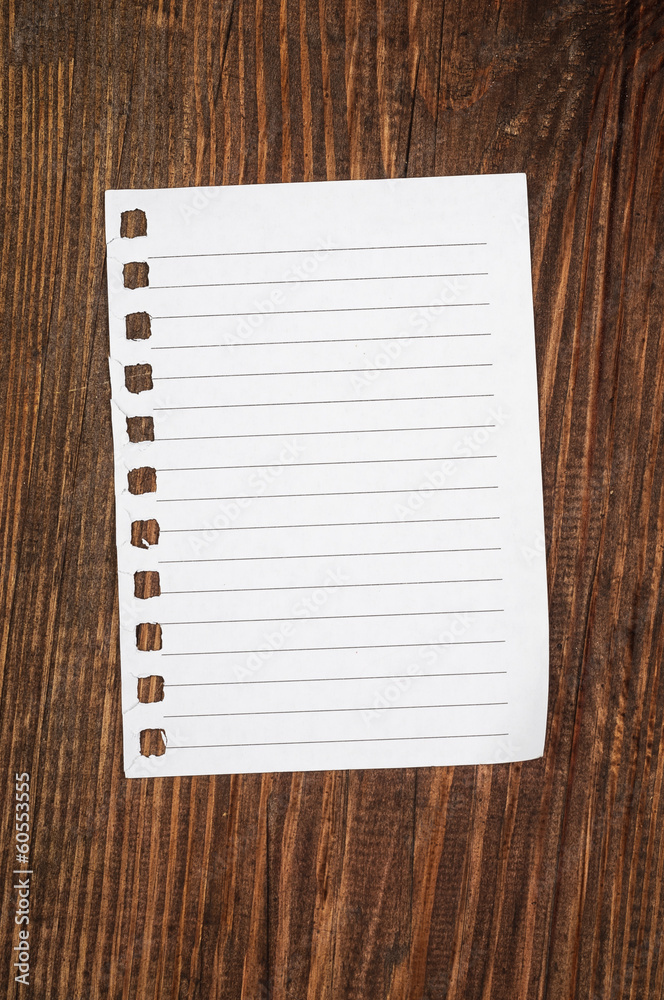 paper sheet on wood paper sheet on wood