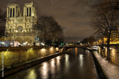 Notre-Dame Cathedral by night