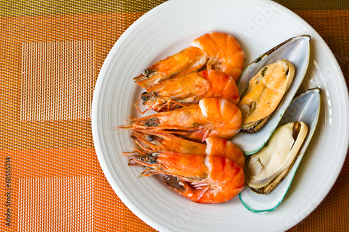 Seafood  with shrimps and mussels