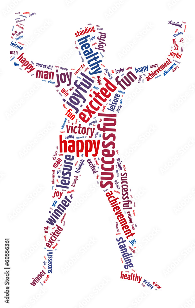 Fototapeta premium Words illustration of the concept of happiness and joy