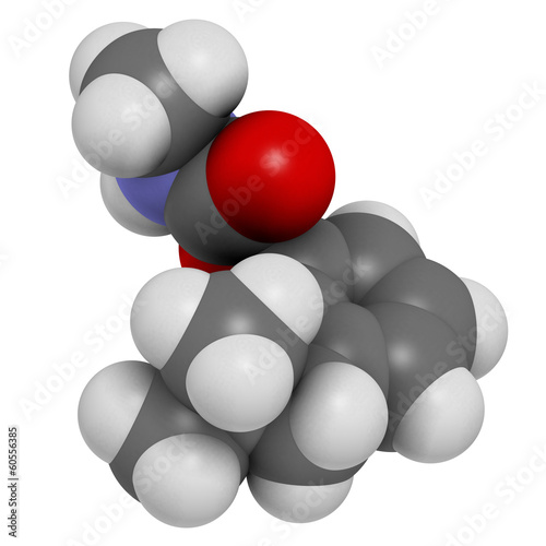Carbofuran carbamate pesticide molecule.