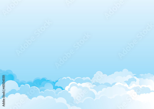 Vector color horizontal background of cloudy sky