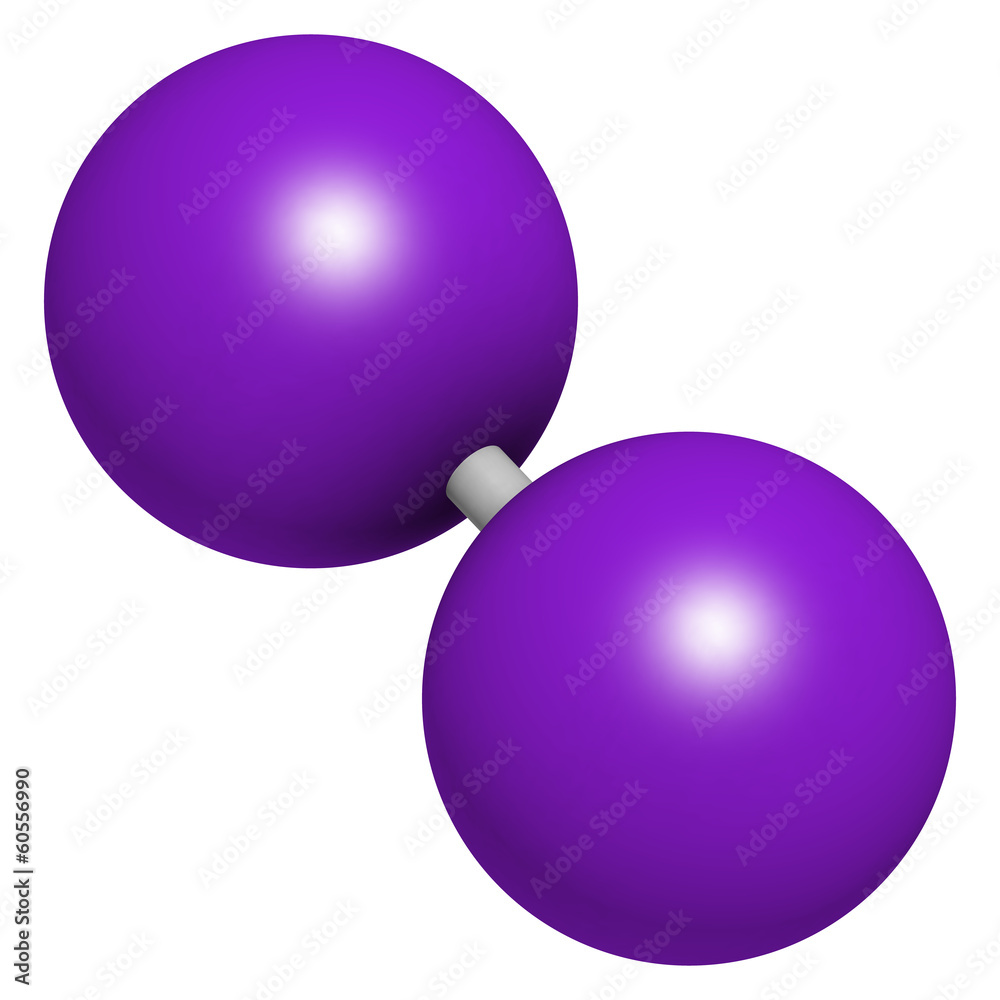 Iodine (I2) molecule.