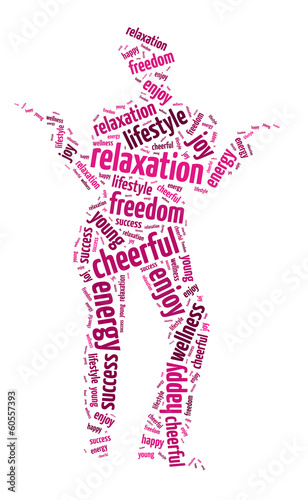 Cuadro en lienzo Words illustration of the concept of relaxation and peace