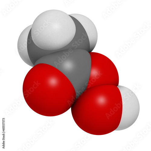 Peracetic acid (peroxyacetic acid, paa) disinfectant molecule. photo
