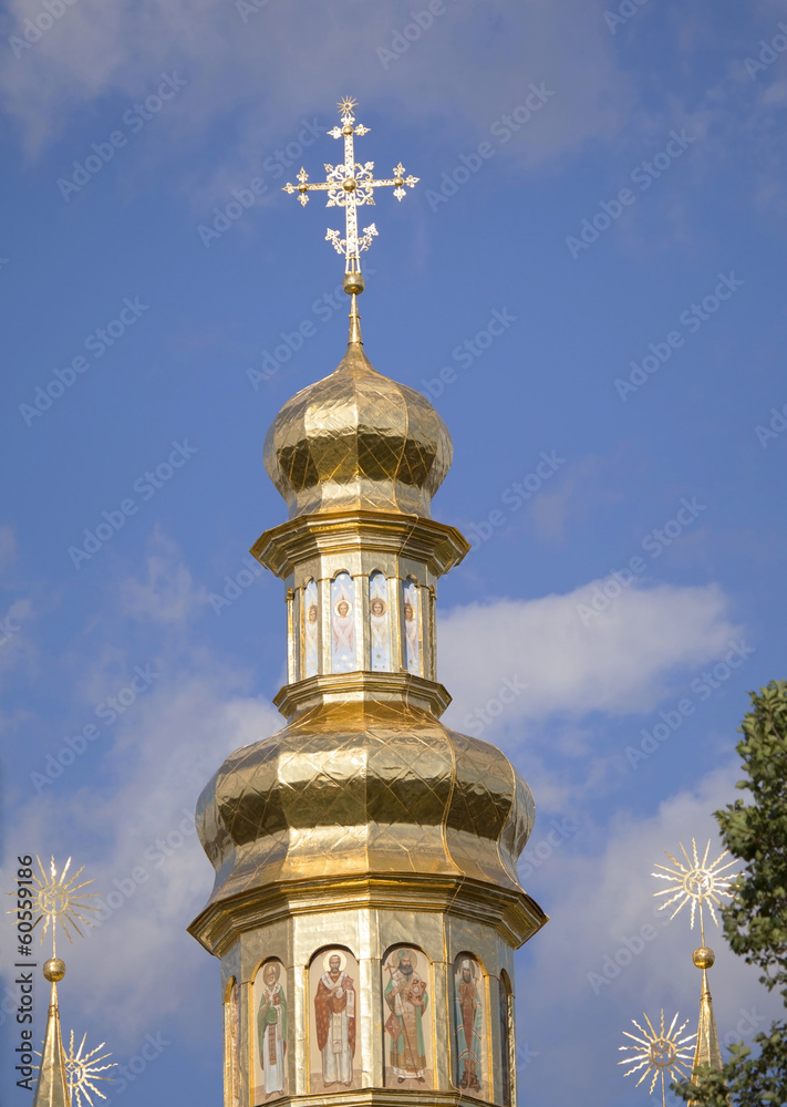 Top of cathedral building of Caves Monastery. Top of cathedral building of Caves Monastery.