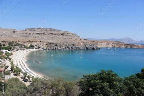 View from above of the main beach in Lindos © Andrejs Baburovs
