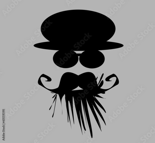 man with wild beard wearing vintage hat