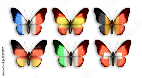 butterflies with wings countries flags