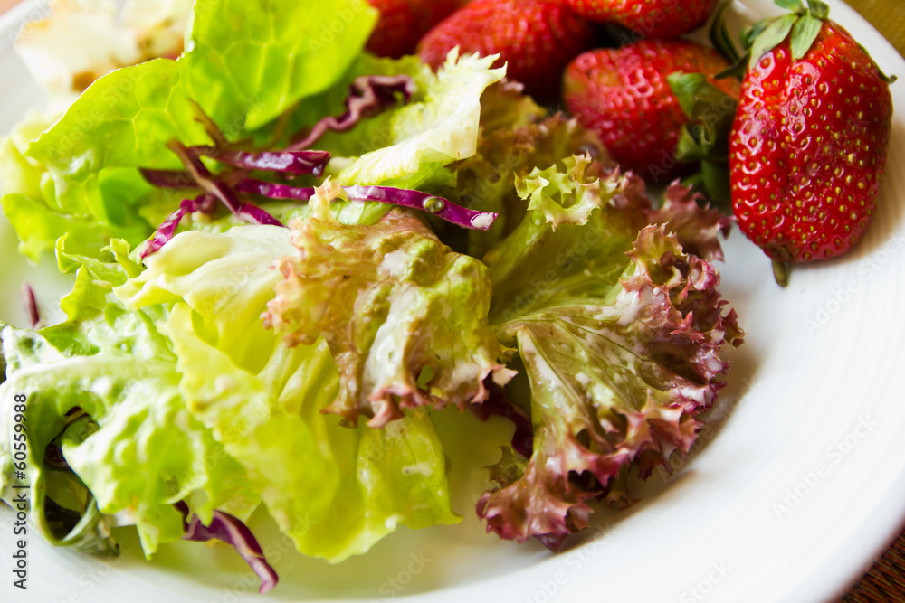 fresh salad in white plate