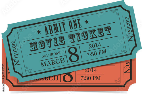 Retro movie vector tickets