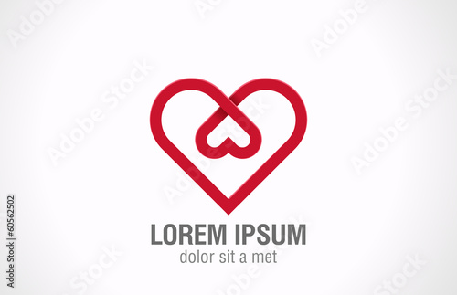Logo Heart inside - love vector icon for Valentines Day