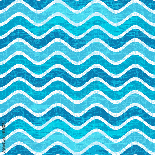 Seamless blue wave striped pattern