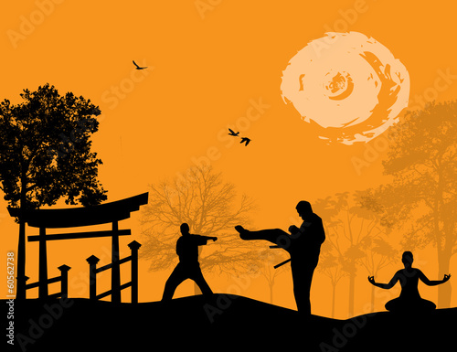 Karate in the sunset