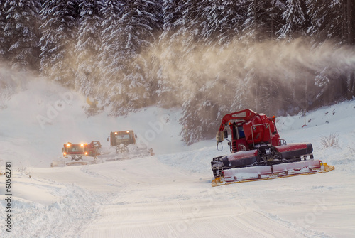 Snowcats at mountains