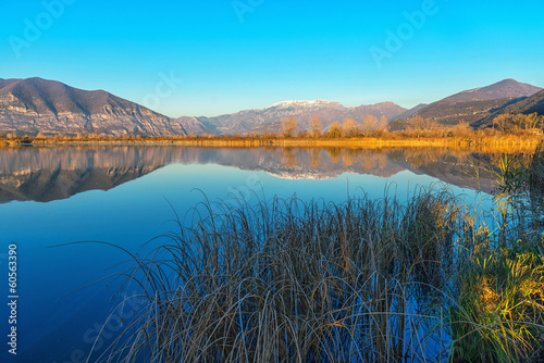 Reflection on lake photo