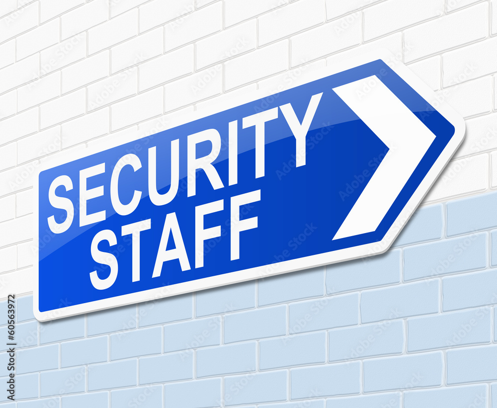 Fototapeta premium Security staff sign.