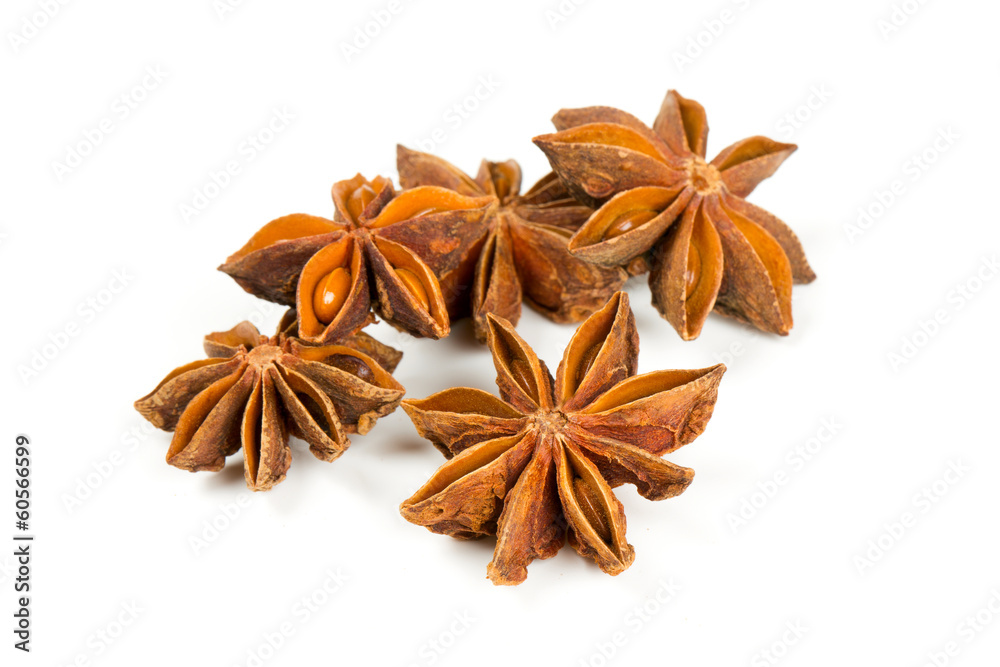 star anise isolated on white