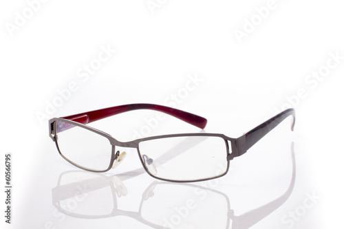 Black red eye Glasses Isolated on White