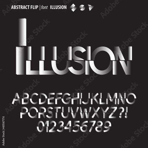 Abstract Flip Alphabet and Digit Vector