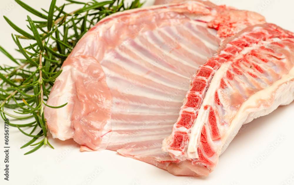 Carne fresca di capra, fresh goat meat Stock Photo