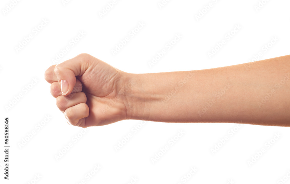 Human's fist on white background Human's fist on white background
