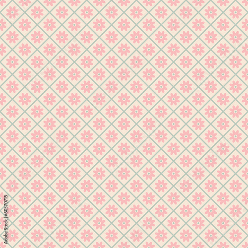 Floral vector seamless pattern with lines (tiling).