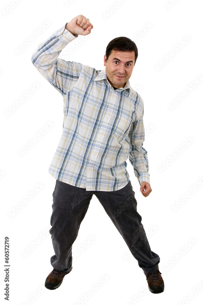 Fototapeta premium young casual man full body in a white background