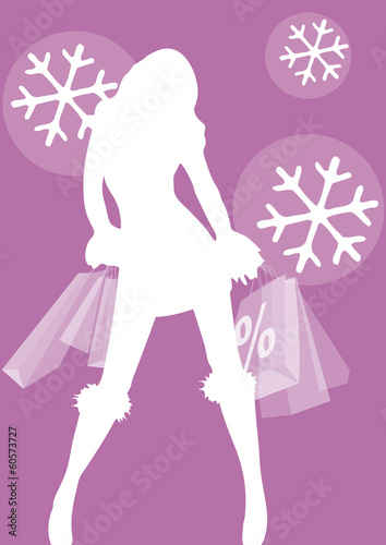 decorative winter sales banner,  percentage sign