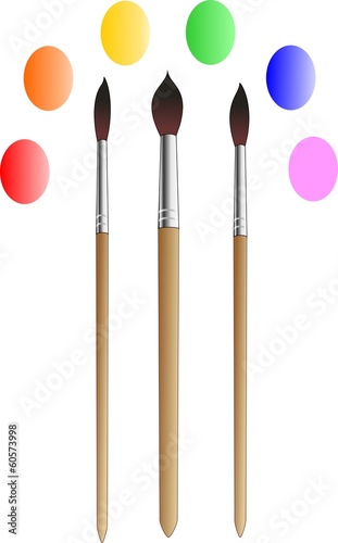 The three brushes for drawing