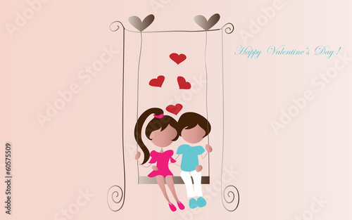 The two lovers on swing