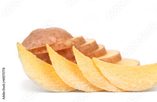 Arrangement of Chips and Chopped potato