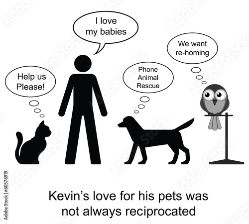 Kevin loved his pets cartoon