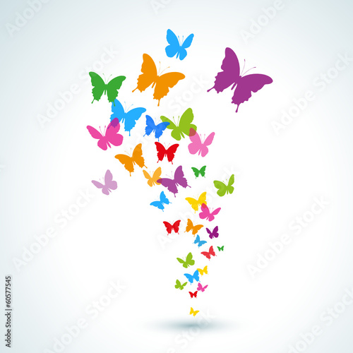colorful butterflies taking flight