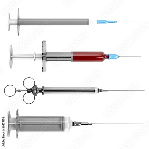realistic 3d render of syringe set