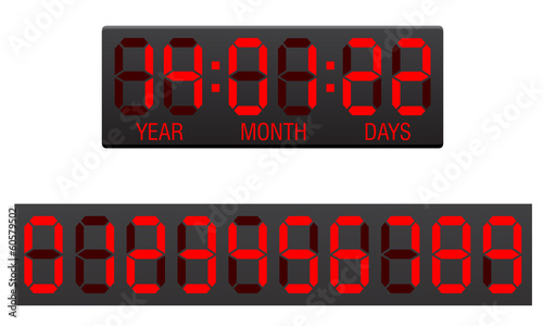 scoreboard digital countdown timer vector illustration