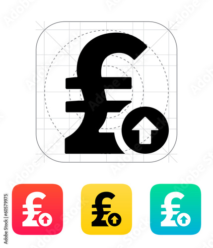 Pound sterling exchange rate up icon.