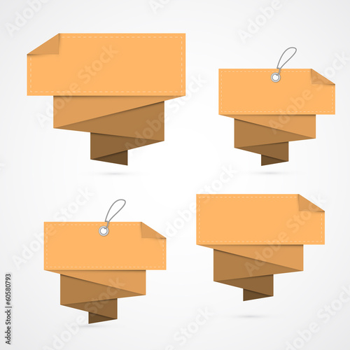 Empty Vector Cardboard, Paper Tags, Labels with String